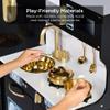 Best Choice Products Pretend Play Kitchen Wooden Toy Set for Kids w/Realistic Design, Telephone, Utensils, Oven, Microwave, Sink - Black view 3