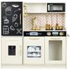 Best Choice Products Pretend Play Kitchen Wooden Toy Set for Kids w/Realistic Design, Telephone, Utensils, Oven, Microwave, Sink - Cream view 1