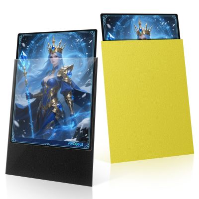200 Pack Card Sleeves, Matte Dual Trading Card Sleeves with Opaque Back & Smooth Shuffle, Tear Resistant Card Protectors for MTG, TCG and Game Cards (Lightning Yellow)