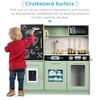 Best Choice Products Pretend Play Kitchen Wooden Toy Set for Kids w/Realistic Design, Telephone, Utensils, Oven, Microwave, Sink - Sage view 2