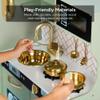 Best Choice Products Pretend Play Kitchen Wooden Toy Set for Kids w/Realistic Design, Telephone, Utensils, Oven, Microwave, Sink - Sage view 3