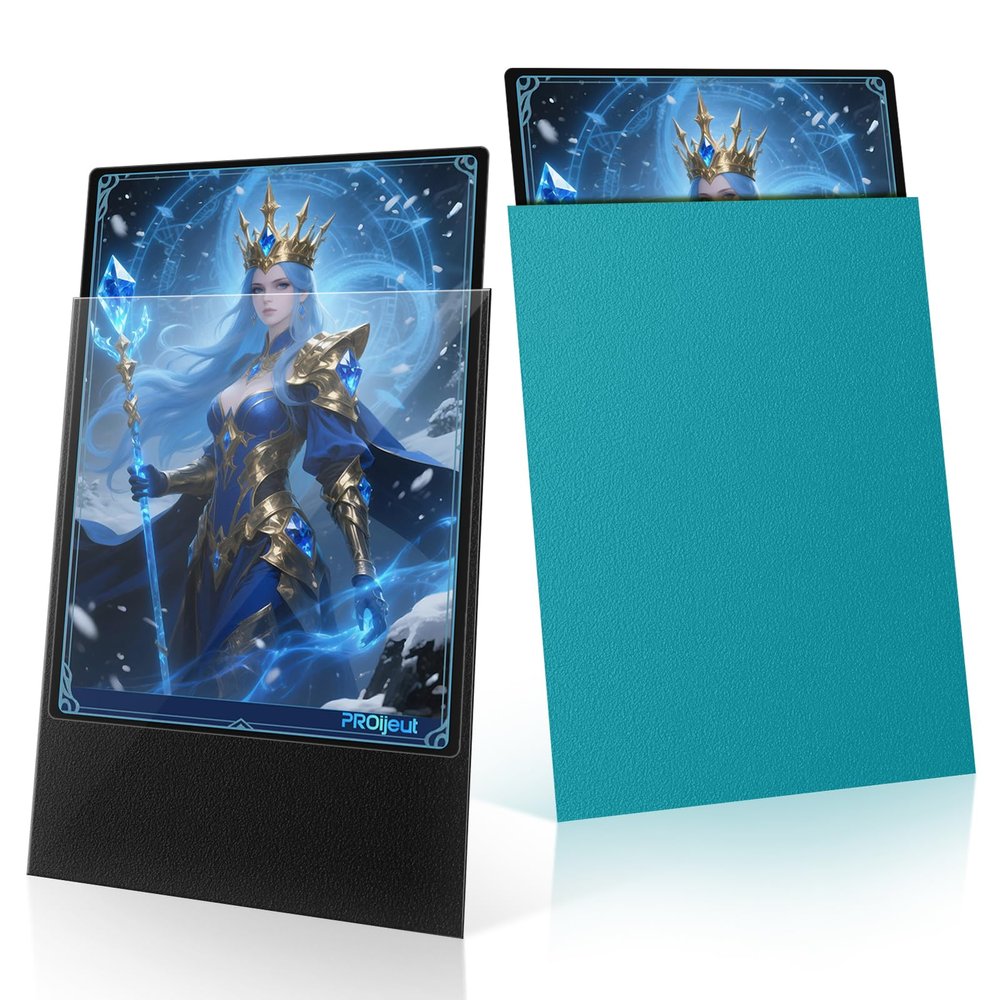 200 Pack Card Sleeves, Matte Dual Trading Card Sleeves with Opaque Back & Smooth Shuffle, Tear Resistant Card Protectors for MTG, TCG and Game Cards (Glacier Blue)