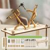 Bamboo Puppet Fighting Game, Wooden Weapon Set, Table Top Party Game  Funny Bamboo Puppet Kit with Fighting Table, Fun Battle Party Game(Two-Player) view 1