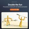 Bamboo Puppet Fighting Game, Wooden Weapon Set, Table Top Party Game  Funny Bamboo Puppet Kit with Fighting Table, Fun Battle Party Game(Two-Player) view 4