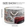 Takiito Christmas Truck Tree Storage Basket for Organizing, Fabric Collapsible Basket with Cotton Rope Handle for Bathroom Laundry Nursery view 2
