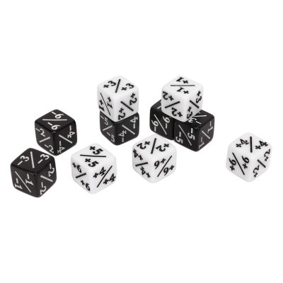 20Pcs 16mm Positive and Negative Dice Black White 4 Sided Dice Counter for Math Teaching