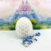 3D Printed Baby Dragon with Dragon Egg, Articulated White and Blue Mushroom Baby Dragon, Fidget ADHD Autism Toy BD006-WB view 1