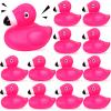 12 PCS Flamingo Rubber Ducks, Pink Cute Flamingo Duck, Floating Squeaky Bath Toys for Baby Shower Birthday Party Favors, Mini Rubber Ducks for Cake Decoration Classroom Prizes view 1