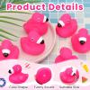 12 PCS Flamingo Rubber Ducks, Pink Cute Flamingo Duck, Floating Squeaky Bath Toys for Baby Shower Birthday Party Favors, Mini Rubber Ducks for Cake Decoration Classroom Prizes view 3