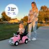 3-in-1 Ride on Push Car for Toddler with Handle, Toddler Ride on Toy for Boys, Stroller Sliding Walking Car w/Music and Horn - Light Pink view 2