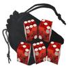 Authentic Casino Dice w/Pouch + Genuine Leather Cup Wide Opening (Red Felt Lining, Reno Peppermill Red Polished) view 2