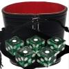 Authentic Casino Dice w/Pouch + Genuine Leather Cup Wide Opening (Red Felt Lining, Lake Tahoe Hyatt Regency Grand Lodge Green Polished) view 1
