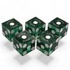 Authentic Casino Dice w/Pouch + Genuine Leather Cup Wide Opening (Red Felt Lining, Lake Tahoe Hyatt Regency Grand Lodge Green Polished) view 3