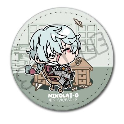 "Bungo Stray Dogs" Nikolai G Vol. 4 Leather Badge [Round] Mocho NK