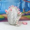 3D Printed Mushroom Dragon with Dragon Egg, Articulated Dragon, 12 Inches White and Pink Mushroom Dragon, Fidget ADHD Autism Toy D046-WP view 1
