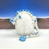 3D Printed Dragon with Dragon Egg, Articulated White and Blue Mushroom Dragon, Fidget ADHD Autism Toy D046-WB view 2