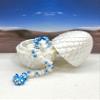 3D Printed Dragon with Dragon Egg, Articulated White and Blue Mushroom Dragon, Fidget ADHD Autism Toy D046-WB view 4