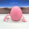 3D Printed Mushroom Dragon with Dragon Egg, Articulated Dragon, 12 Inches White and Pink Mushroom Dragon, Fidget ADHD Autism Toy D046-WP-PE view 2