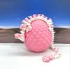 3D Printed Mushroom Dragon with Dragon Egg, Articulated Dragon, 12 Inches White and Pink Mushroom Dragon, Fidget ADHD Autism Toy D046-WP-PE view 4