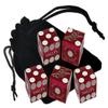 Authentic Casino Dice w/Pouch + Genuine Leather Cup Wide Opening (Red Felt Lining, Las Vegas Bally's Purple Frosted) view 2