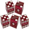 Authentic Casino Dice w/Pouch + Genuine Leather Cup Wide Opening (Red Felt Lining, Las Vegas Bally's Purple Frosted) view 3