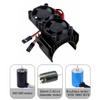 RC Motor Fan Radiator Aluminum Heat Sink Twin Cooling Fan for 1/10 RC Car 540/550 Track HSP HPI Wltoys Himoto Tamiya (Black) view 3