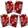 Authentic Casino Dice w/Pouch + Genuine Leather Cup Wide Opening (Red Felt Lining, Lake Tahoe Harrah's Red Polished) view 3