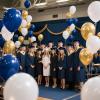 100 pcs Navy Blue and Gold Balloons 12 inch White Dark Blue and Gold Metallic Chrome Balloons for Birthday Party Celebration Graduation Decorations view 3
