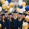100 pcs Navy Blue and Gold Balloons 12 inch White Dark Blue and Gold Metallic Chrome Balloons for Birthday Party Celebration Graduation Decorations view 4