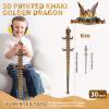 meturebear Large 3D Printed Dragon,30 Inch 3D Dragon Toys,Bigger Fidget Crystal Animals Toys, 3D Printed Articulated Animals for Home Office Car Desk Decor(Khaki Gold, 30 inch) view 3