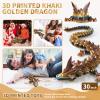 meturebear Large 3D Printed Dragon,30 Inch 3D Dragon Toys,Bigger Fidget Crystal Animals Toys, 3D Printed Articulated Animals for Home Office Car Desk Decor(Khaki Gold, 30 inch) view 4