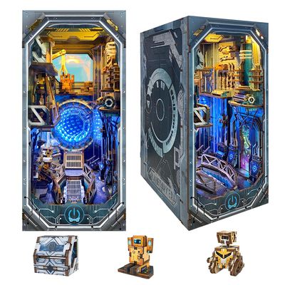 STRUCWOOD Cyberpunk Book Nook Kit,DIY Dollhouse Kit 3D Wooden Puzzles with LED Futuristic Decor,Birthday Christmas Home Decor for Teens Adults -Planetary Era(SQ-27)