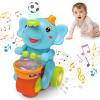 ARHEQI Baby Elephant Musical Crawling Toy with Lights, Sounds, Blowing Ball, Infant Sensory Toys, Birthday Gifts for Kids Boy Girl 3 4 5 6 7 8 Years (Blue) view 1
