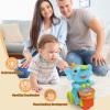 ARHEQI Baby Elephant Musical Crawling Toy with Lights, Sounds, Blowing Ball, Infant Sensory Toys, Birthday Gifts for Kids Boy Girl 3 4 5 6 7 8 Years (Blue) view 3