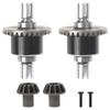 2Pcs Front & Rear Differential Gear Diff Gear Set & Metal Differential Gearbox Housing Cover view 2