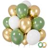100pcs Sage Green and Gold Balloons 12 inch Latex Party Balloons with 65ft Ribbon for Boho Birthday Baby Shower Bridal Shower Wedding Summer Party Decorations view 1