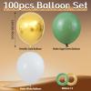 100pcs Sage Green and Gold Balloons 12 inch Latex Party Balloons with 65ft Ribbon for Boho Birthday Baby Shower Bridal Shower Wedding Summer Party Decorations view 2
