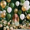 100pcs Sage Green and Gold Balloons 12 inch Latex Party Balloons with 65ft Ribbon for Boho Birthday Baby Shower Bridal Shower Wedding Summer Party Decorations view 4