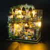 XMBRICDIYY 3D Wooden Double-Decker Darcy Flower House Puzzles, 1:24 Scale Miniature Wooden House Model Kits Creative Wooden Model, Perfect for Decoration view 2