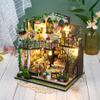 XMBRICDIYY 3D Wooden Double-Decker Darcy Flower House Puzzles, 1:24 Scale Miniature Wooden House Model Kits Creative Wooden Model, Perfect for Decoration view 3