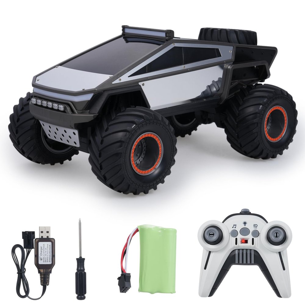 Dodoore RC Cybertruck Remote Control Car, 1:12 Scale RC Cars for Adults, 2.4GHz All Terrain Off Road RC Pickup Truck with Lights and Music, Christmas Birthday Gift