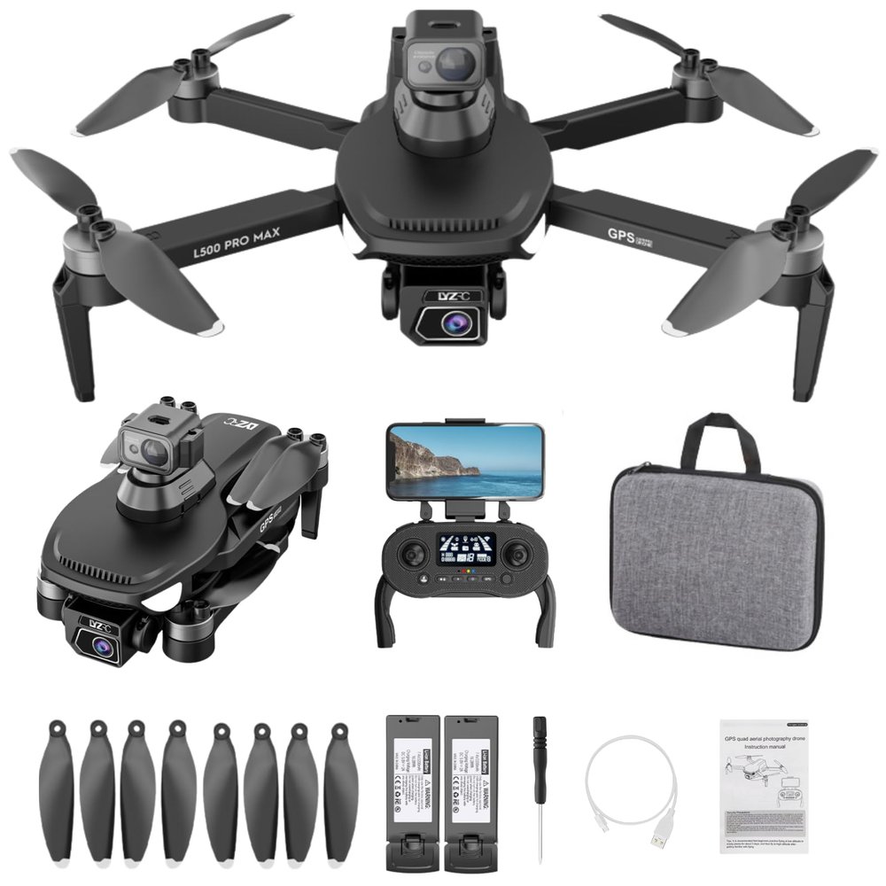 4K GPS Drone with Dual HD Camera for Adults with 360 Laser Obstacle Avoidance, Brushless Motor GPS Auto Return Optical Flow Positioning, Mini RC Quadcopter Under 249g Drones Gift for Men Beginners
