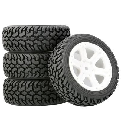 DAIHAOUU 75mm Upgrade Large Tires for 1/10 1/14 for WLtoys 144010 144001 124017 Off-Road RC Car Upgrade Spare Accessories Widening Wheels(White)