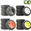DAIHAOUU 75mm Upgrade Large Tires for 1/10 1/14 for WLtoys 144010 144001 124017 Off-Road RC Car Upgrade Spare Accessories Widening Wheels(White) view 2