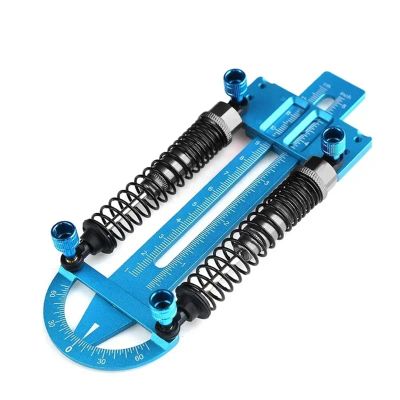 DAIHAOUU 3 in 1 Height Gauge Ruler Aluminum Metal Parts Wheel RC Road Car Set Up Tool Chassis Camber Ride Dip Angle Suspension Simple Toy(Blue)