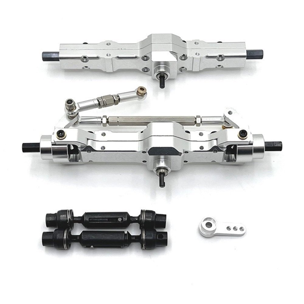 DAIHAOUU for WPL 1/10 C74 1/16 C14 C24 C34 C54 B14 B24 Metal Front Rear Axle and Drive Shaft Servo Arm Set RC Car Upgrade Parts Accessories(S)
