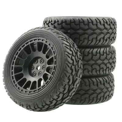 DAIHAOUU 4Pcs 75mm Upgrade Wheels Off Road Buggy Tires Wheel for Wltoys 144001 124018 124019 MN99S MN90 MN86 HSP HPI 1:10 1:14 1:16 Car(B Black)