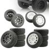 DAIHAOUU 4Pcs 75mm Upgrade Wheels Off Road Buggy Tires Wheel for Wltoys 144001 124018 124019 MN99S MN90 MN86 HSP HPI 1:10 1:14 1:16 Car(B Black) view 2