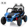 24V 2 Seater Ride On Car, XXXL Off-Road Utv for Kids w/Metal Frame, 20 Inch Wide Seat, 400W Electric Vehicle Toy Car w/Pop Music, 3 Speeds for Boys and Girls,Blue view 1