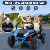 24V 2 Seater Ride On Car, XXXL Off-Road Utv for Kids w/Metal Frame, 20 Inch Wide Seat, 400W Electric Vehicle Toy Car w/Pop Music, 3 Speeds for Boys and Girls,Blue view 3